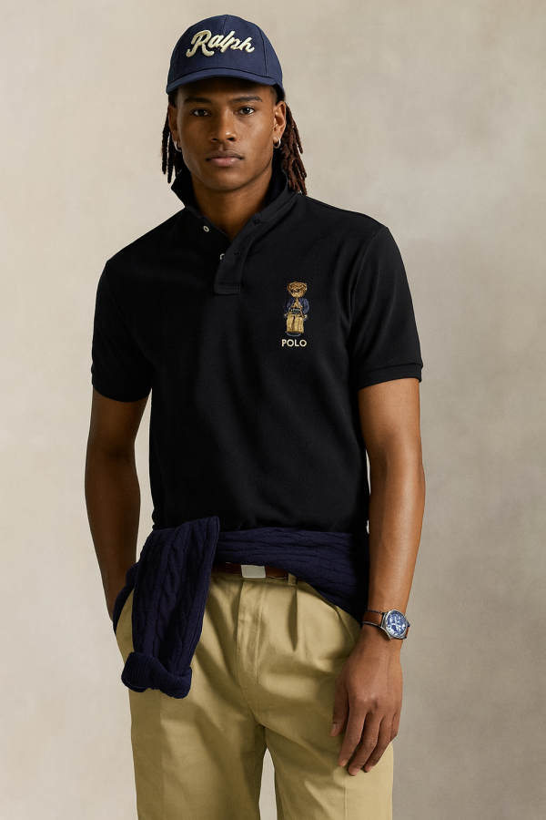 Polo Ralplauren Bear Polo Tişört Siyah
